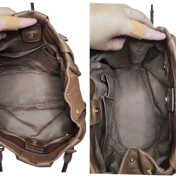 MCM Dark Brown Leather Shoulder Bag - Picture 3 of 7